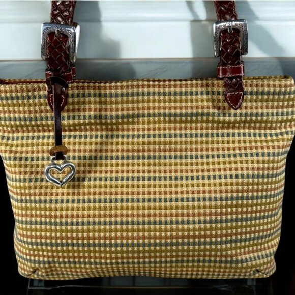 Brighton Handbags - Brighton Vintage Tweed and Leather Satchel